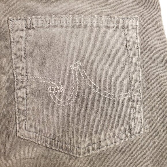 AG ADRIANO GOLDSCHMIED SZ 26R Farrah Skinny High-rise Medium Gray Corduroy Jeans - Picture 10 of 13